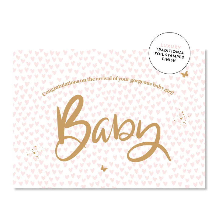 Baby Hearts Pink Landscape | Greeting Card