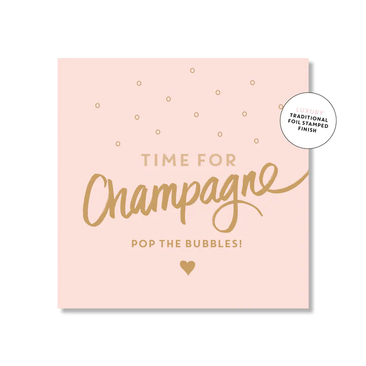 Time For Champagne Square | Greeting Card