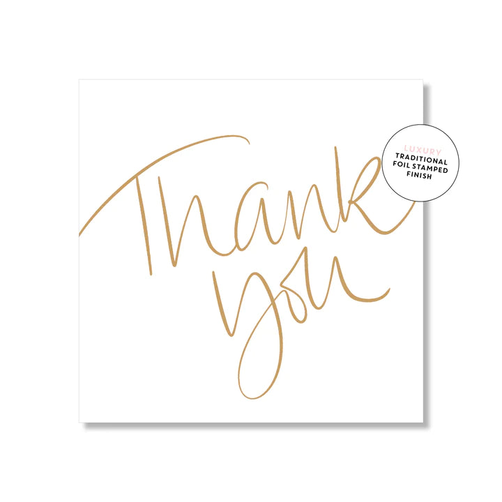 Thankyou Script white Square | Greeting Card