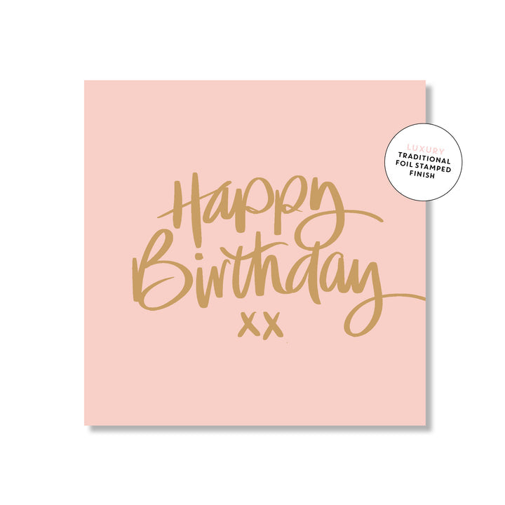 Birthday Script Peachy Square | Greeting Card