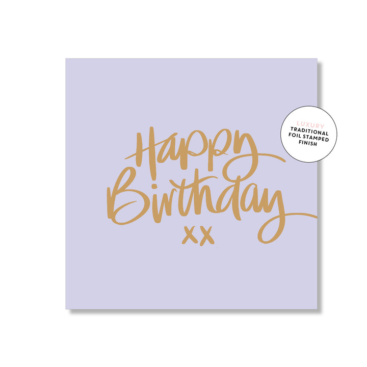 Birthday Script Lilac Square | Greeting Card
