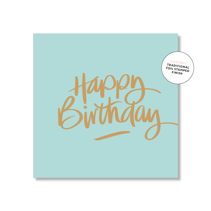 Birthday Script Minty Square | Greeting Card