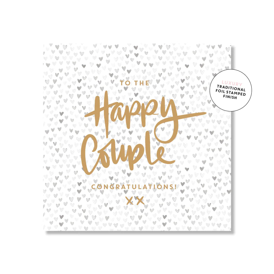 Happy Couple Speckle Square | Greeting Card