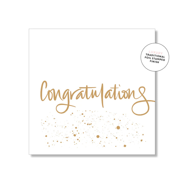 Shape Square Congratulation Congratulations Script Bubble Square | Greeting Card – Whatever Mudgee