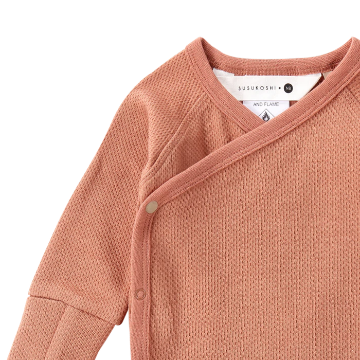 Kimono Suit L/S Terracotta (Pointelle)