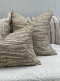 Oriel Ombre Linen Cushion | Natural & White