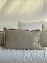 Briar Reversible Frayed Linen Cushion | 40 x 60 cm