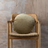 Linen/Velvet Cushion | Olive