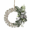 Rattan Wreath with Pine Needles | Sage + White | Hanging Decoration