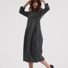 3/4 Black Stripe Diagonal Seam Dress