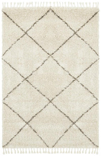 Saffron Natural Grey | Shag Tassel Floor Rug