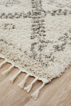 Saffron Natural Grey | Shag Tassel Floor Rug