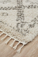 Saffron Natural Grey | Shag Tassel Floor Rug