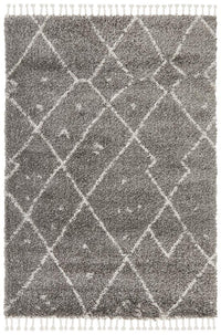 Saffron Grey | Shag Tassel Floor Rug