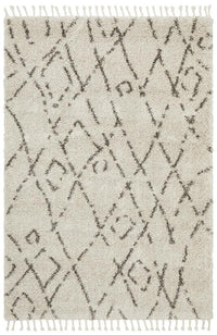 Saffron Natural Grey | Shag Tassel Floor Rug