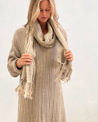 Audrey Heavy Mesh Scarf with Fringe