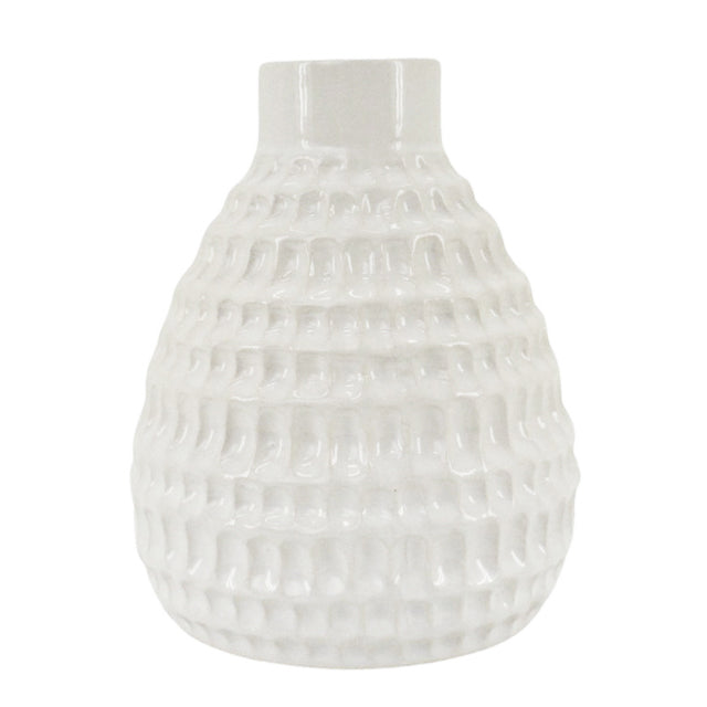Dimple Vase 11.5x14*White