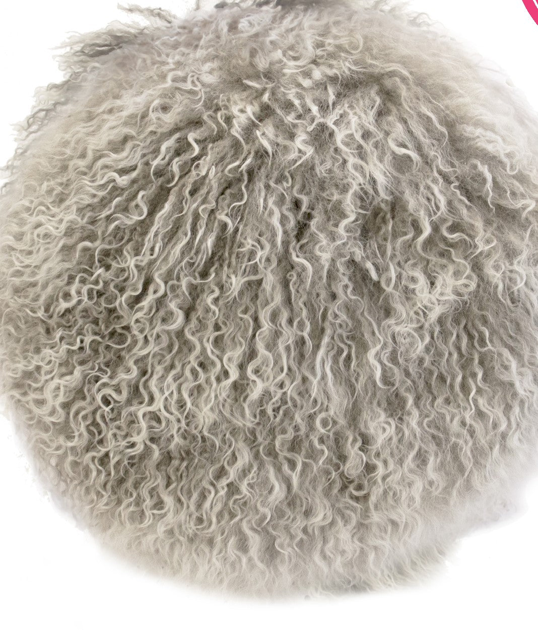Tibetan Fur Round Cushion | Grey Snowflake