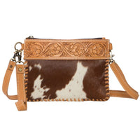 Volcan | Cowhide Small Clutch Bag with Tooling