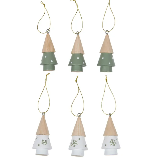 Wooden Tree Hanging Decoration | Set of 3