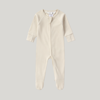 Organic Cotton Zip Growsuit Long Sleeve Powder