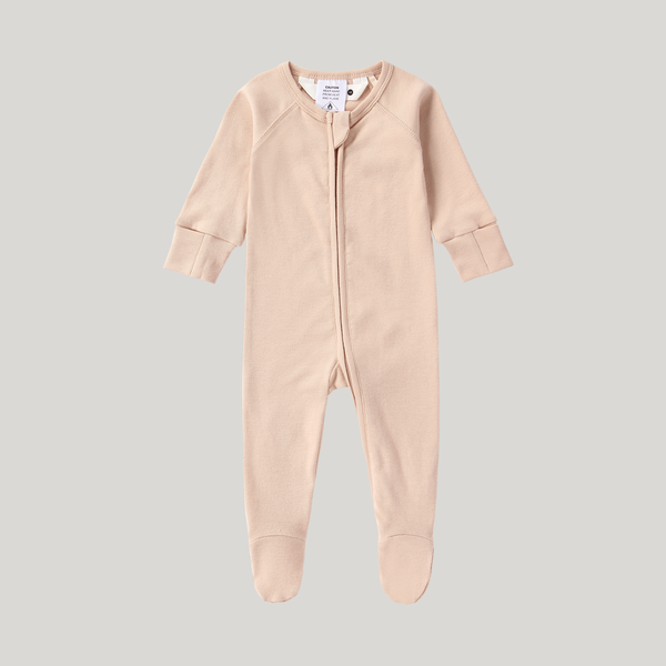 Organic Cotton Zip Growsuit Long Sleeve Husk