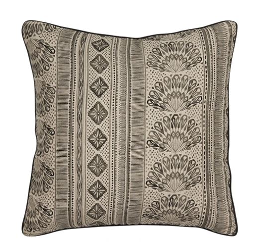 Aisha Charcoal Natural Woven Cushion | 55cm