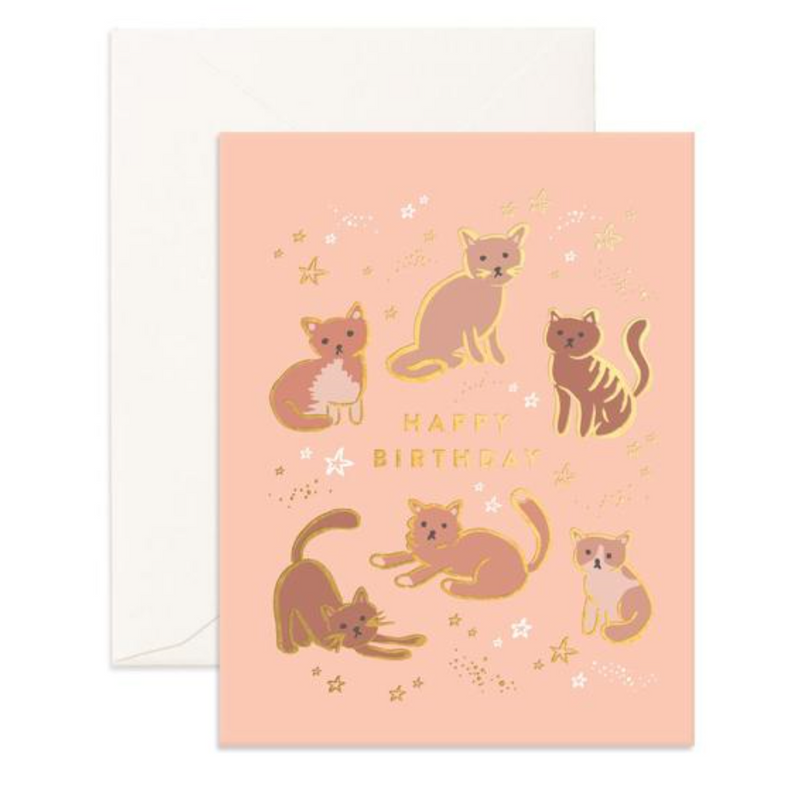 Happy Birthday Cats Greeting Card