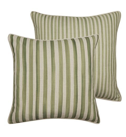 Taylor Green Stripe Cushion | 55cm