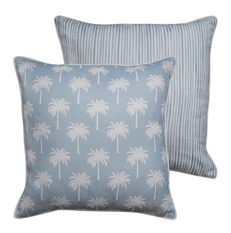 Tropic Reverse Stripe Blue Cushion | 50x50cm