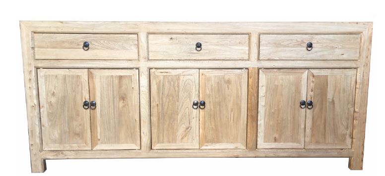 Recycled Elm 3 Drawer 6 Door Sideboard