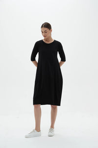 Diagonal Seam Dress (Lighter Weight) | Black