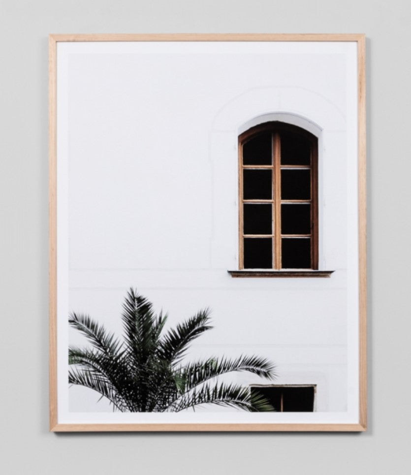 Bavarian Window Palm | Oak Framed Print