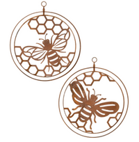 Double Ring Rust Bee Hanging