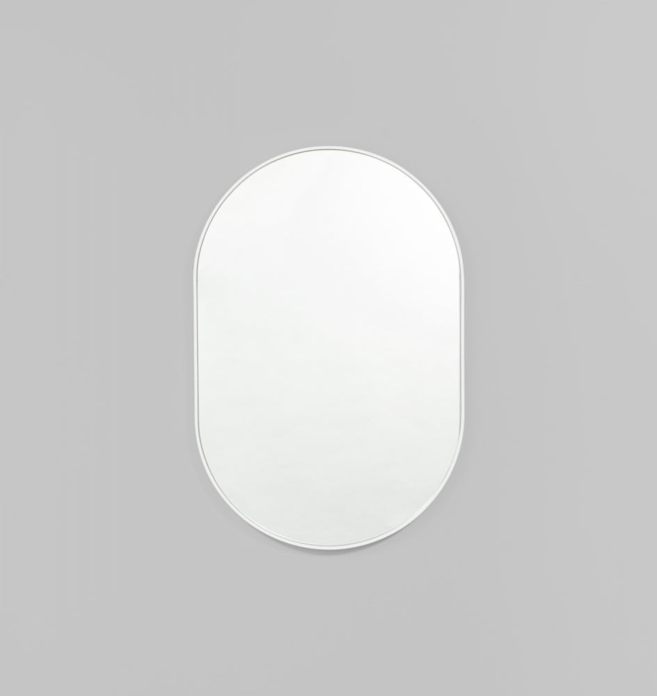 Bjorn Oval Thin Mirror | White | Assorted Sizes