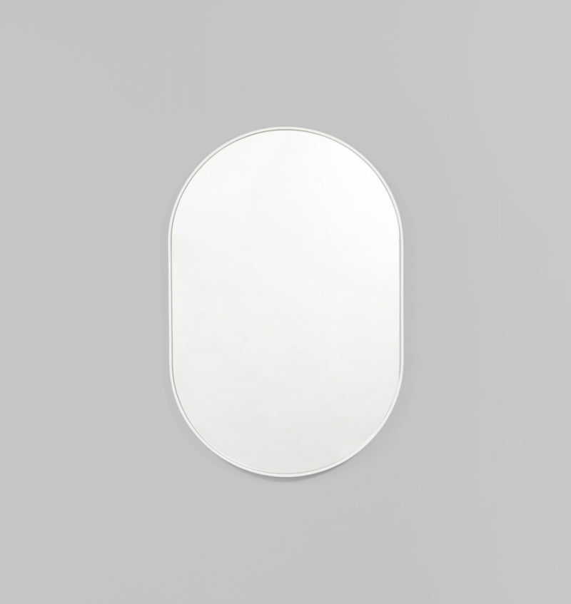 Bjorn Oval Thin Mirror | White | Assorted Sizes