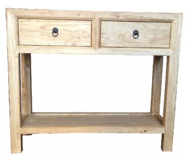 Elm | 2 Drawer Shelf Hall Table