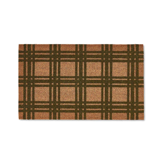 Check Olive Doormat 45x75cm