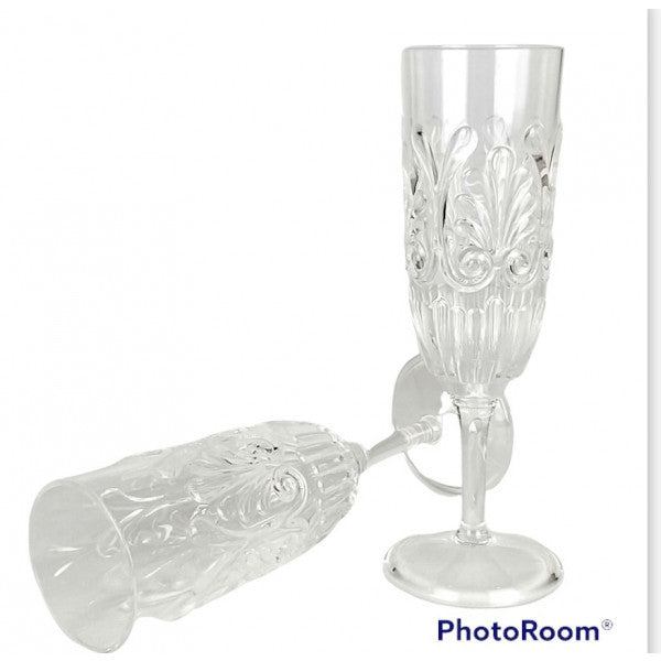 Acrylic Scallop Champagne Glass | Clear