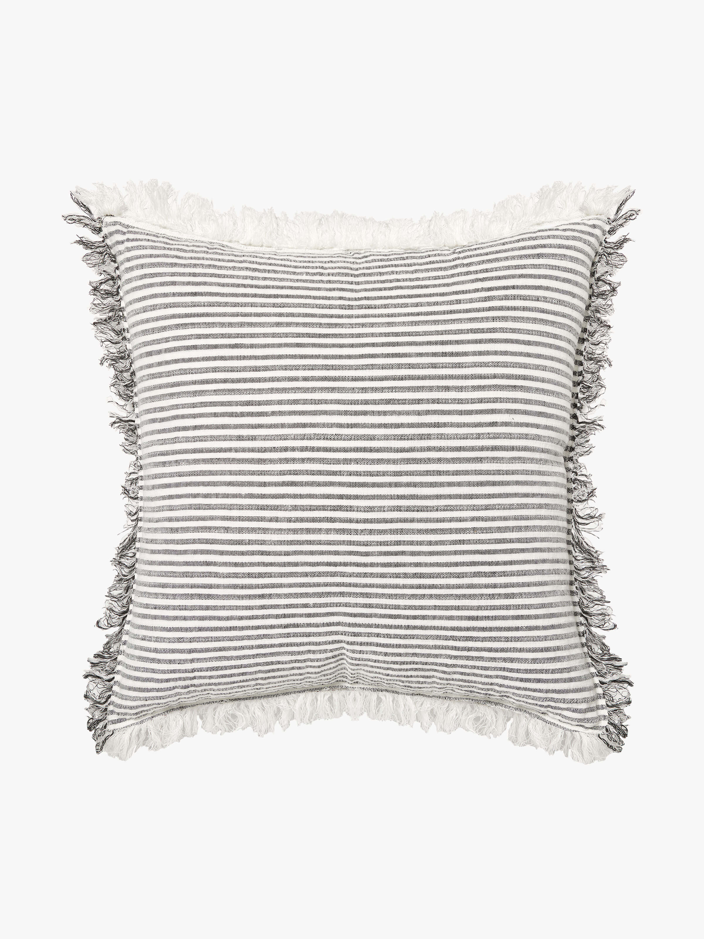 Ava Stripe Black/White Square Cushion