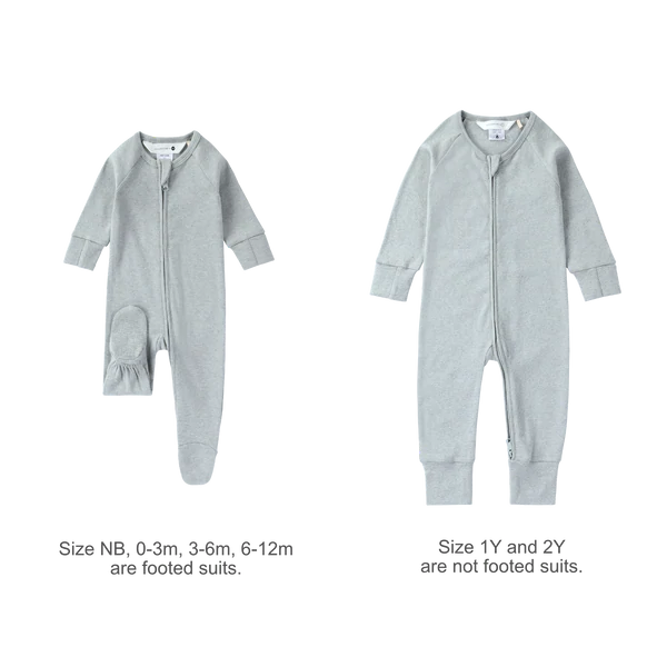Organic Cotton Zip Suit L/S Dew Speckled