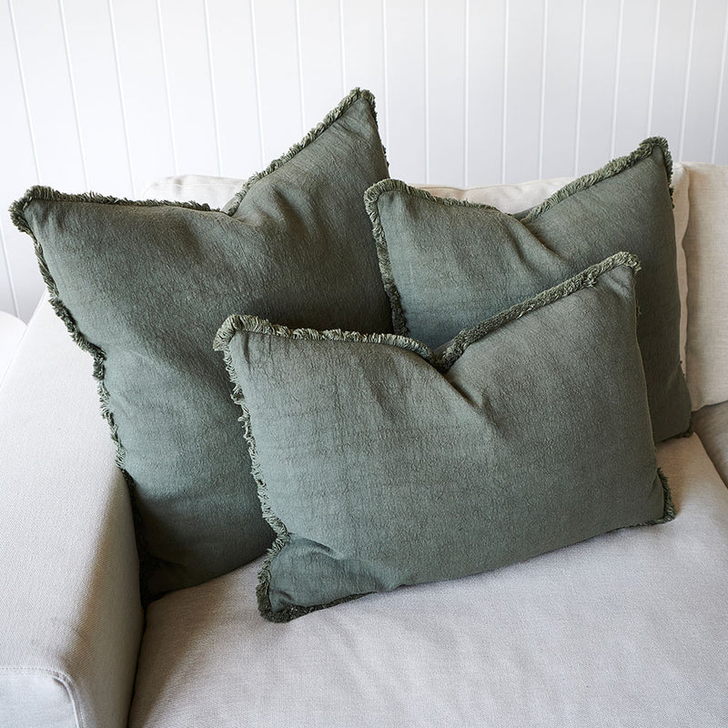 Luca Boho Khaki Linen Cushion | Assorted Sizes