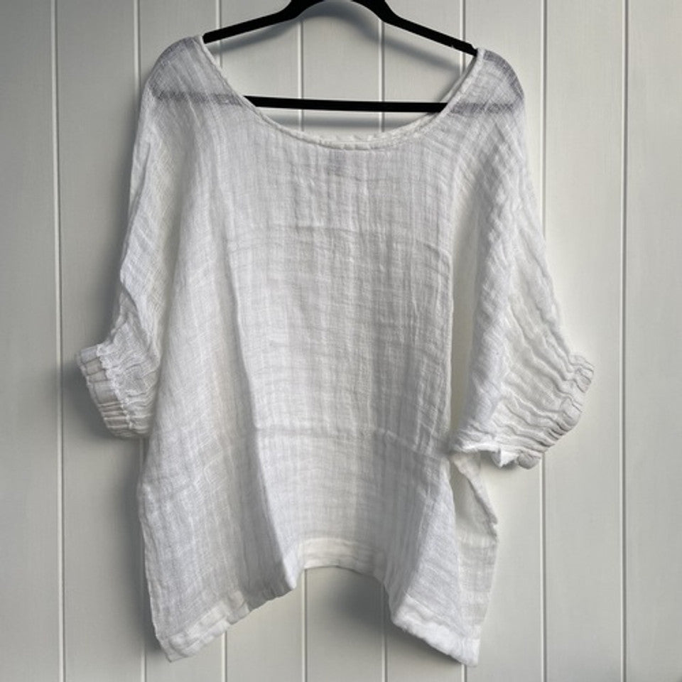 Carina Elasticasted Sleeves Linen Top