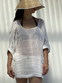 Carina Elasticasted Sleeves Linen Top
