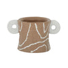 Ahanu Ceramic Pot with Handles | Natural + White