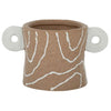 Ahanu Ceramic Pot with Handles | Natural + White
