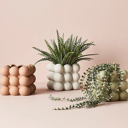 Fern Button Hanging Bush in Pot |Dark Green