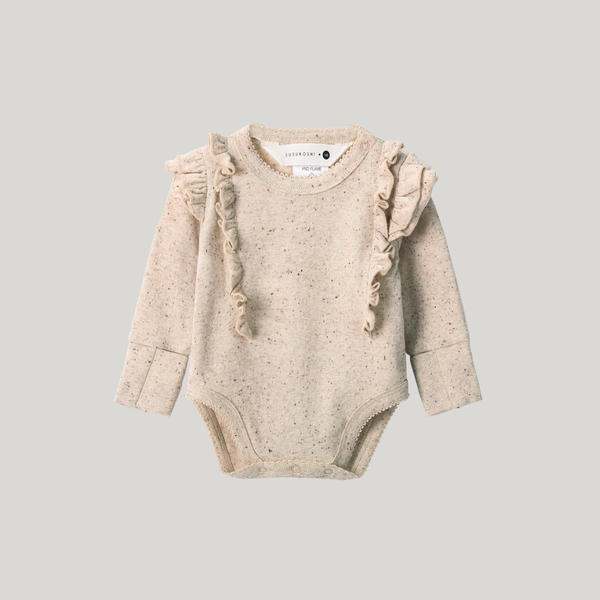 Organic Cotton Flutter Suit Beige Speckled L/S