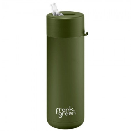 Ceramic Reusable Bottle with Straw Lid | 20oz 595ml