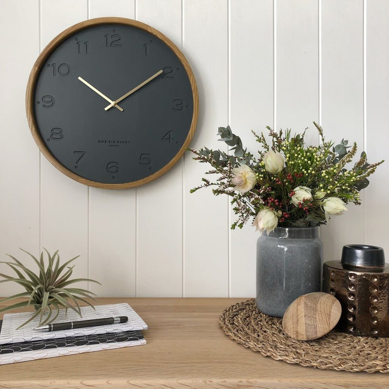 Freya | Charcoal Wall Clock | Assorted Sizes
